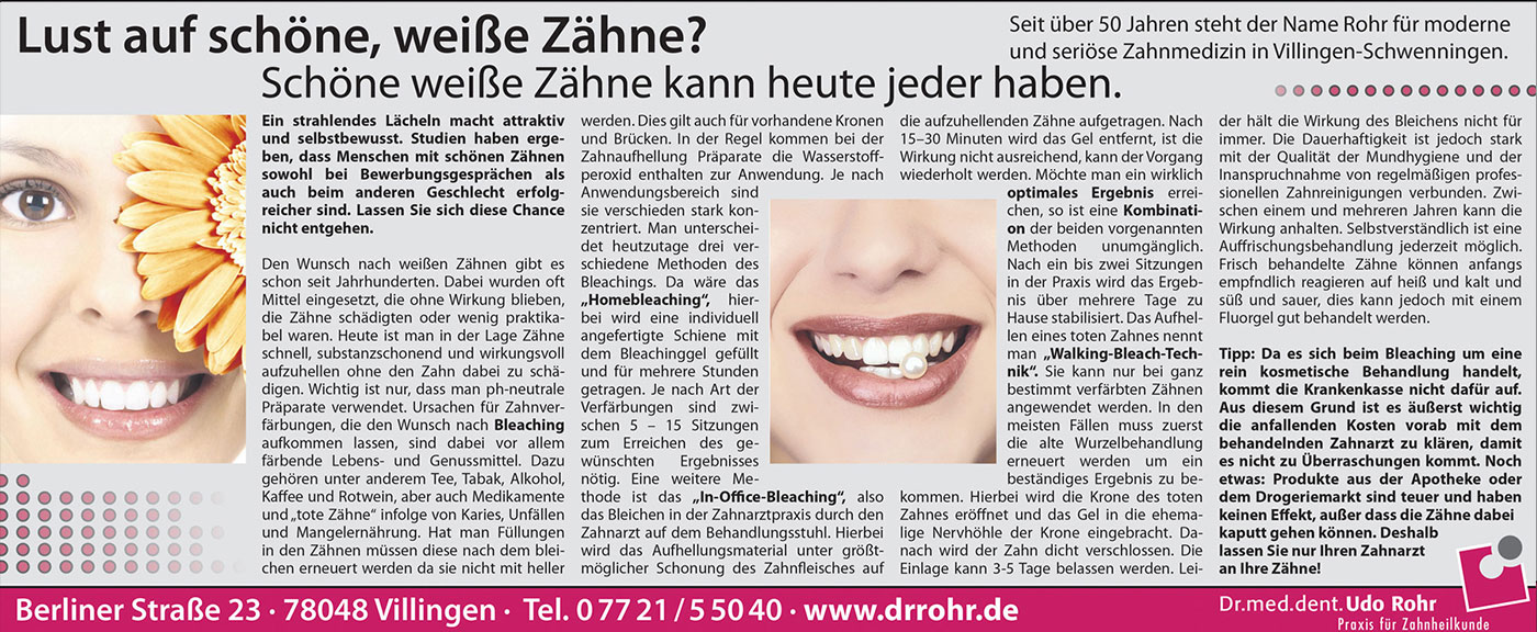 Informationen zum Thema weiße Zähne